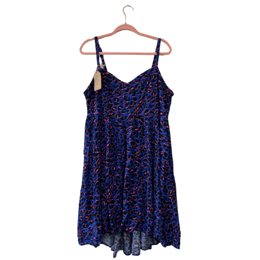 colourful leopard print mini dress w/ pockets - 2x