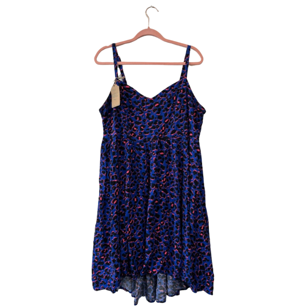 colourful leopard print mini dress w/ pockets - 2x