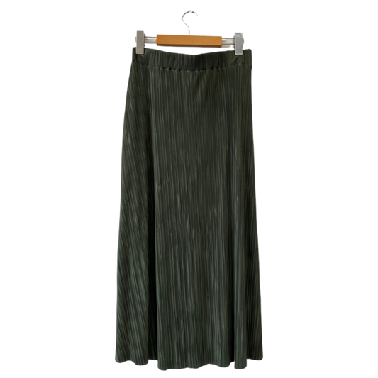 army green plisse skirt - US 16
