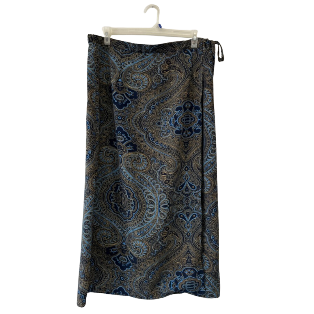 paisley blue maxi wrap skirt - US 18