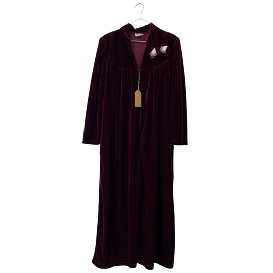 vintage velour full length dress-coat - 1x