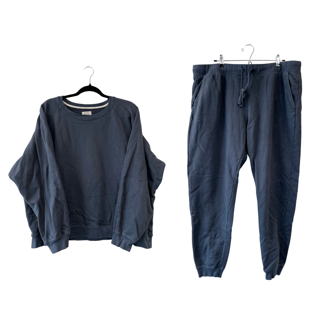 navy blue organic cotton sweats - 2x