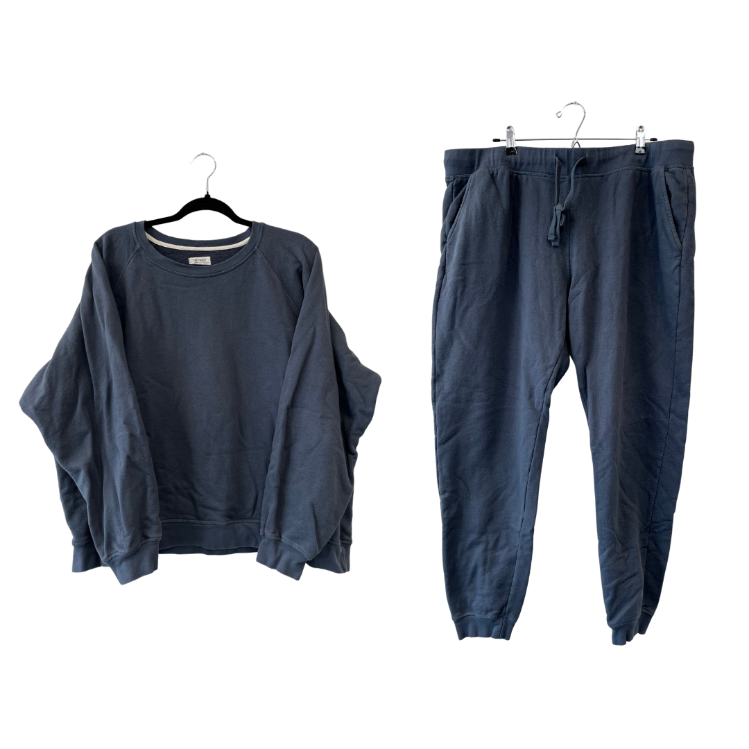 navy blue organic cotton sweat shirt - 2x
