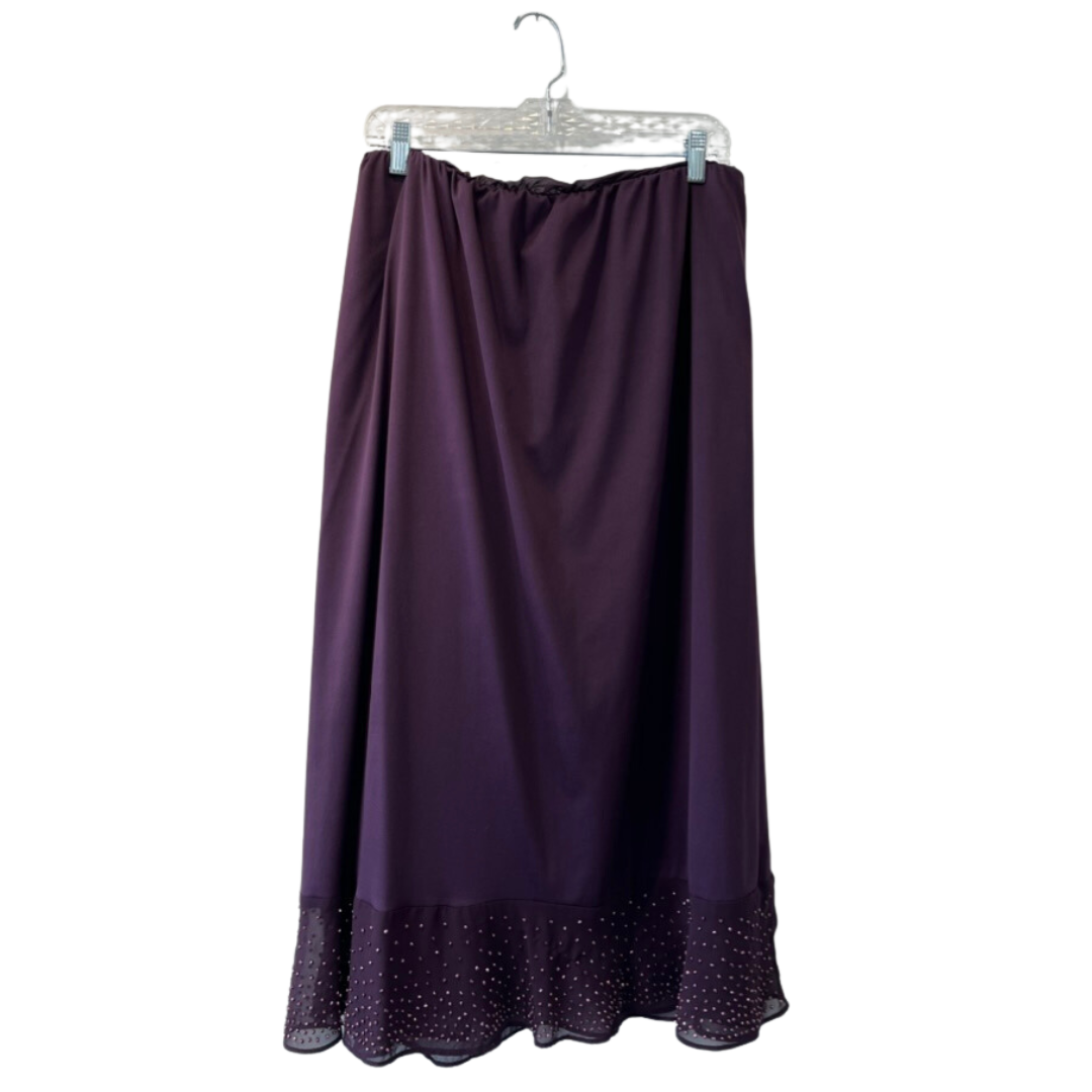 aubergine skirt w/ diamante hem - 22/24