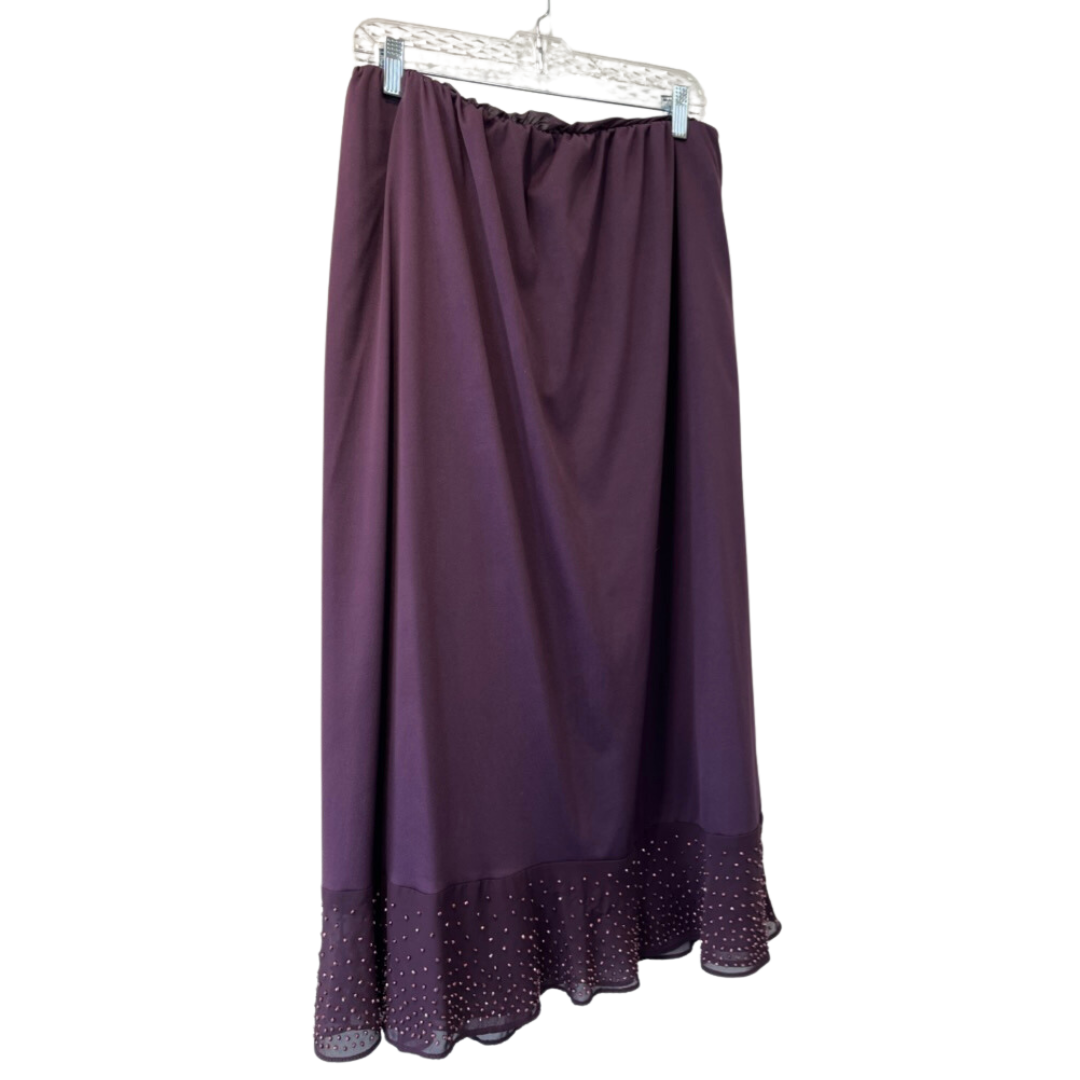 aubergine skirt w/ diamante hem - 22/24