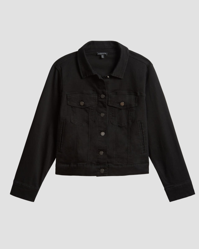 cropped black jean jacket - 3x (USL)