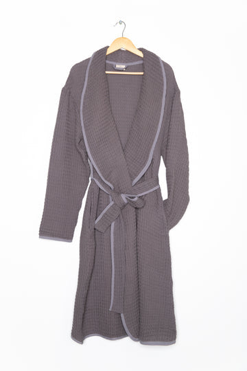 grey waffle robe - XL