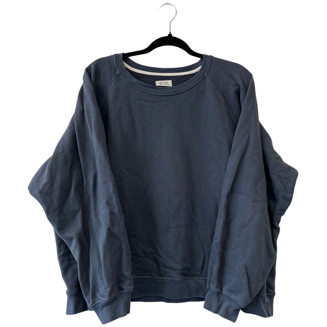 navy blue organic cotton sweat shirt - 2x