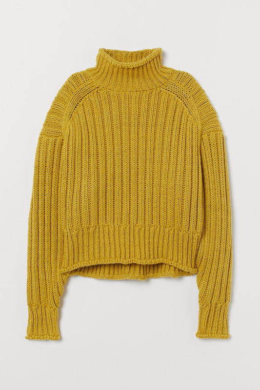 rib-knit turtleneck sweater - xl