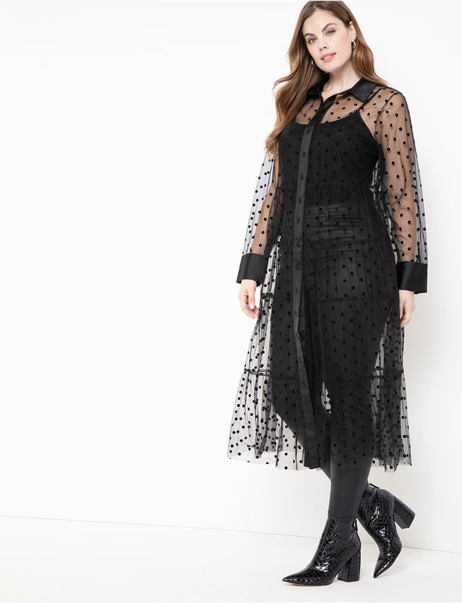 Sheer polkadot maxi dress - US 22/24