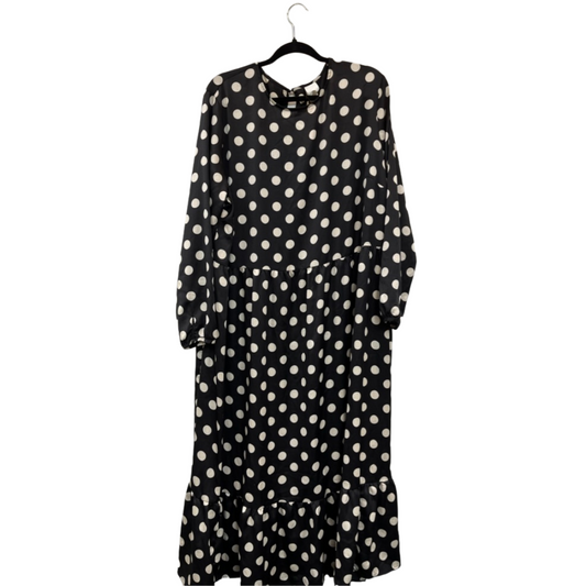 polk-a-dot long sleeve maxi dress - XL