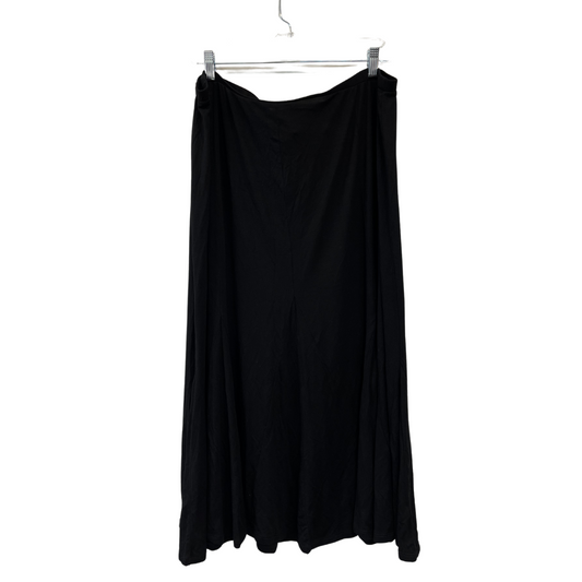 Black jersey midi-length skirt with flared hem - 3X