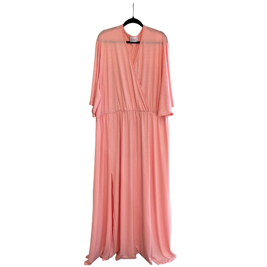 light pink maxi dress w big flutter sleeves & cute small print - 5x