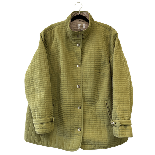 chartreuse quilt style vintage jacket - 3x