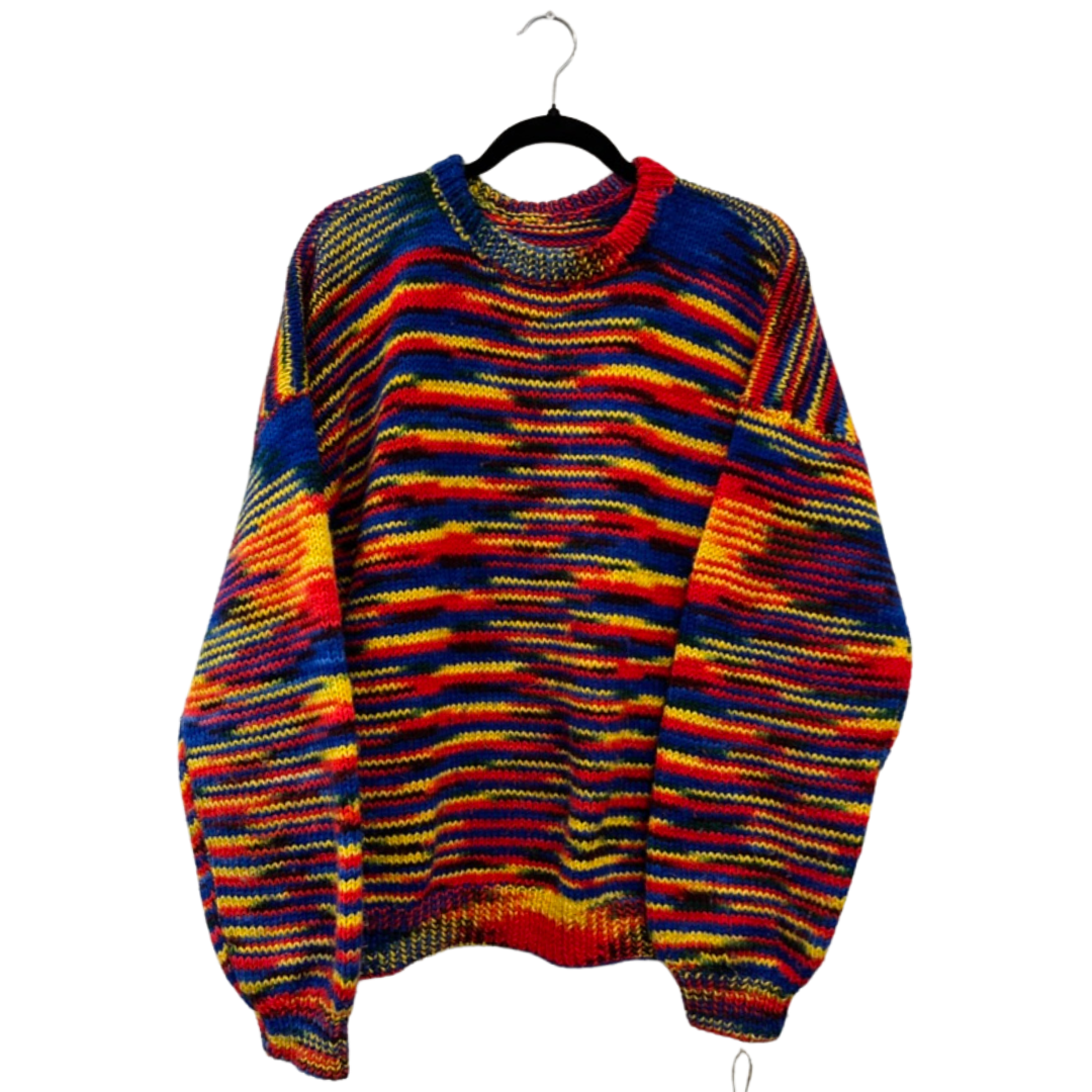 vintage homemade multicolour knit sweater - XXL