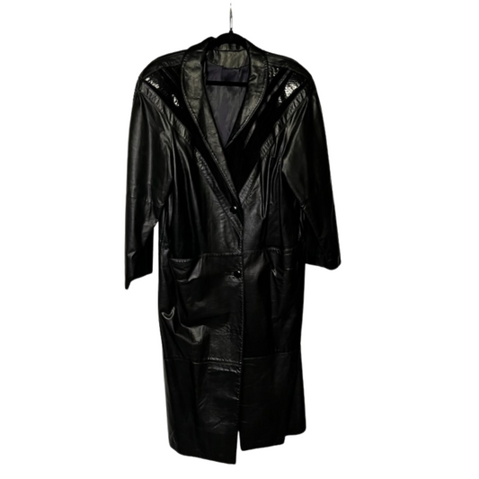 vintage long leather coat - L/XL