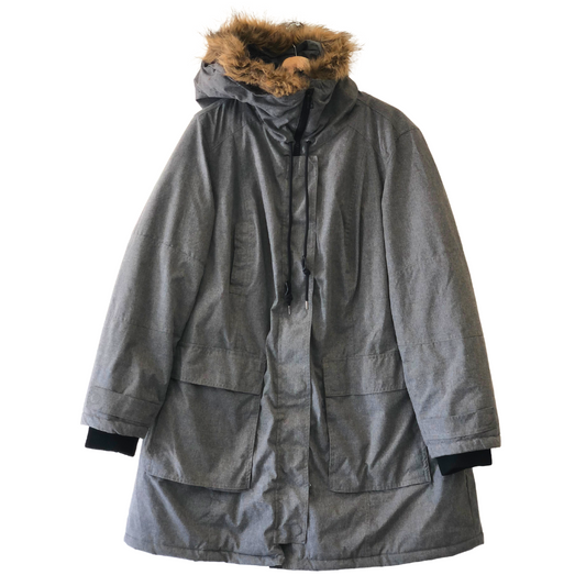 grey hooded jacket - 2X