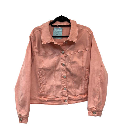 peach cropped jean jacket - 2X