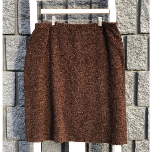 marled stretchy mid-length skirt - xl