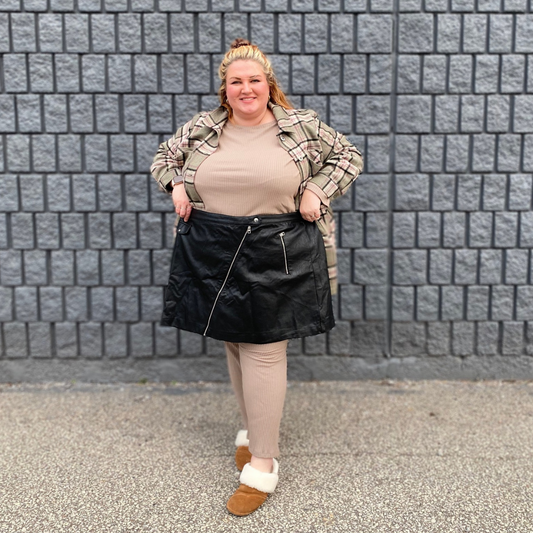 faux leather mini skirt - 4x