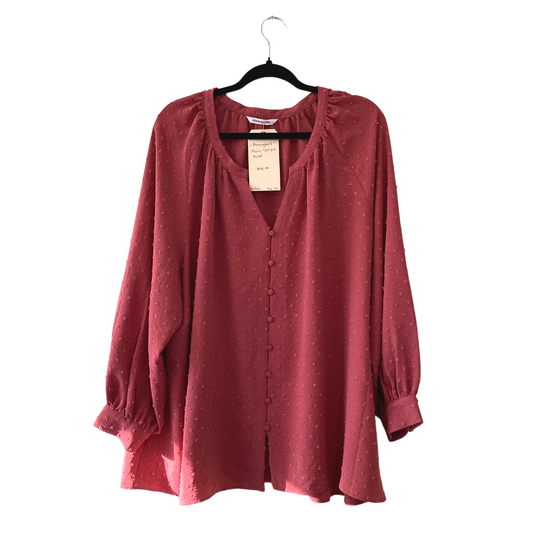 flowy light pink blouse - 3x