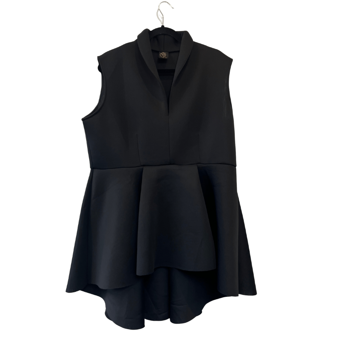 peplum top with high-low hem (scuba material) - 3X