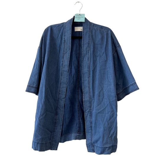 100% cotton denim-blue kimono - 1X