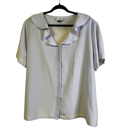 hidden-button short-sleeve blouse - 24