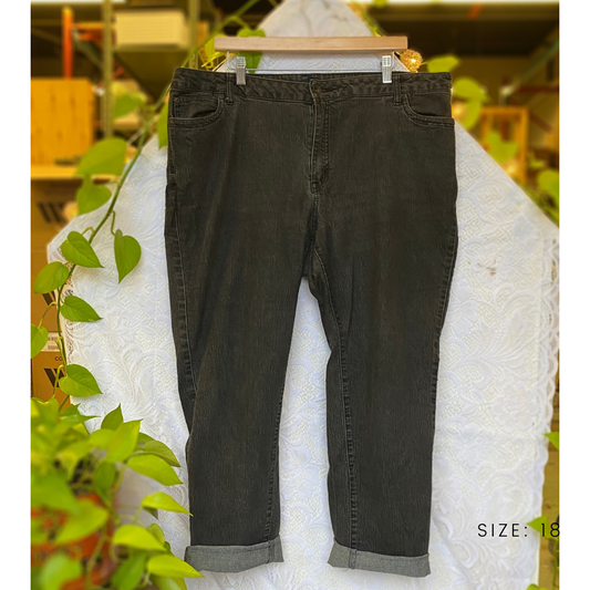 dark grey mid-rise jeans - 18w