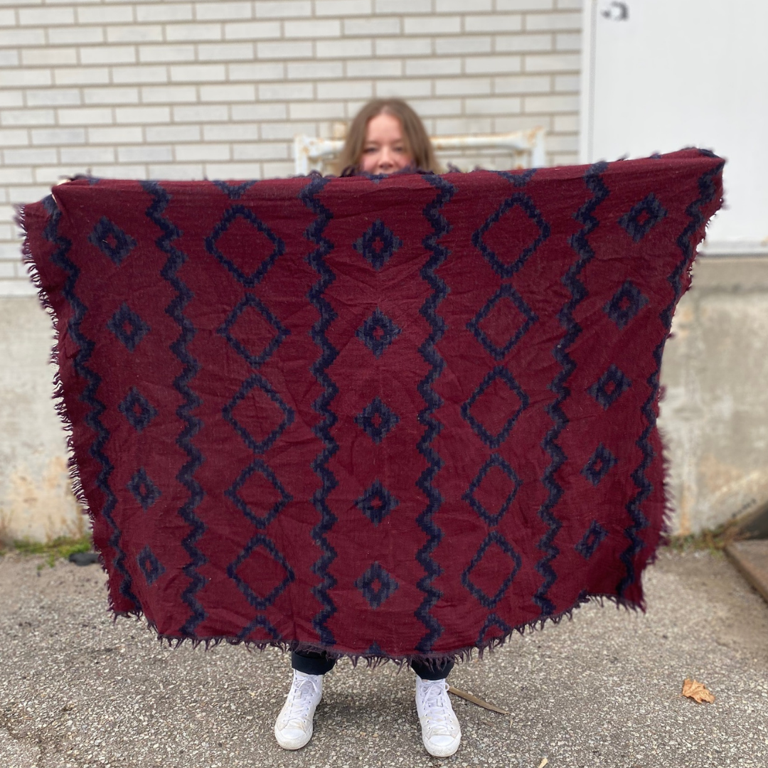 diamond mosaic blanket scarf