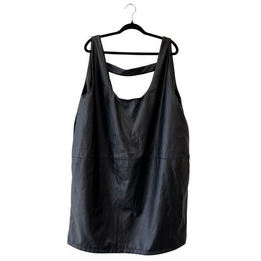 faux leather pinafore dress - 3X/4X