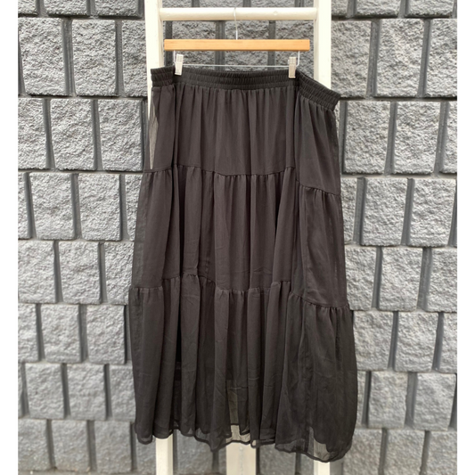 sheer tiered maxi skirt - 3x