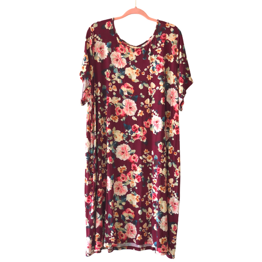 maroon floral dress - 4x