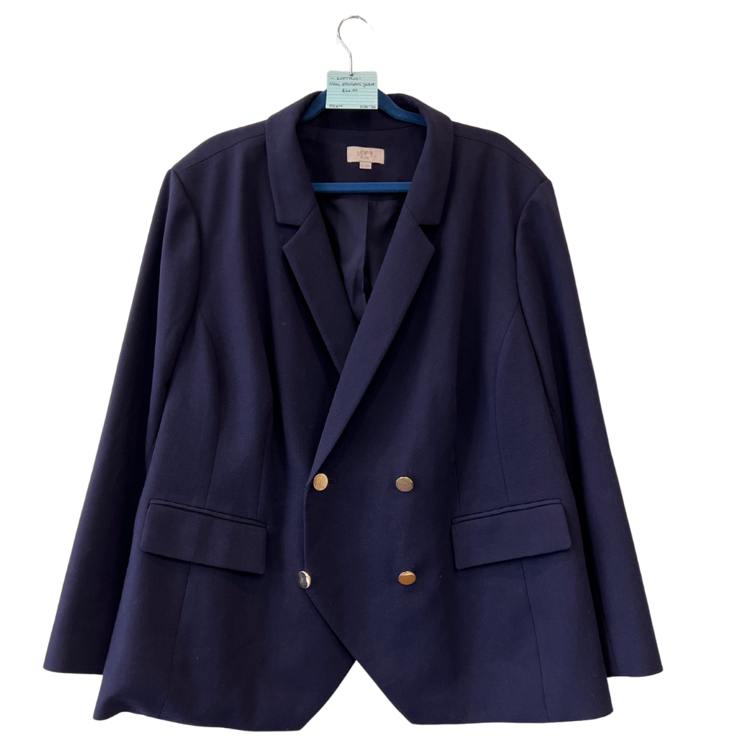 navy military-style blazer with gold buttons - US 26