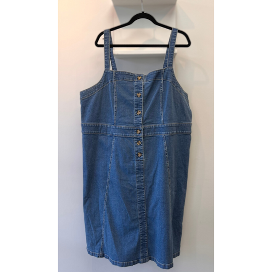 button-front denim jumper - 2X