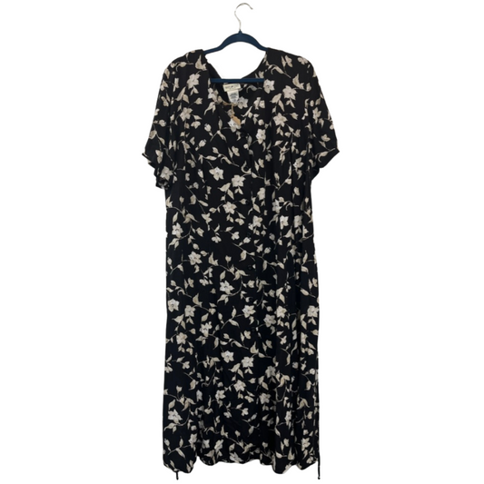 90s floral dress w/ button front - 2x/3x