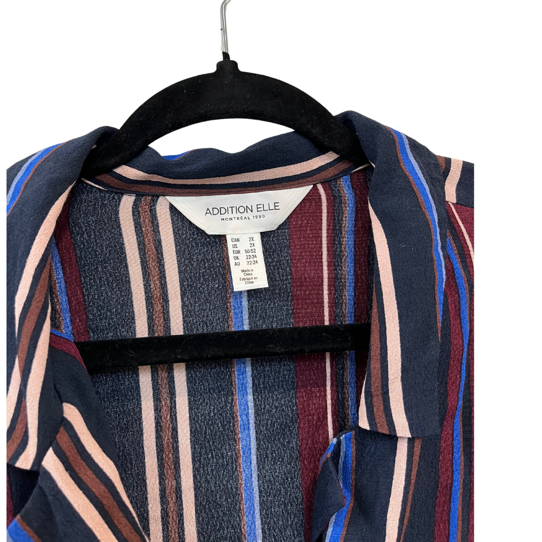 Funky 90s-inspired pinstripe button-up - 2X