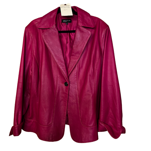 pink leather jacket - 3x