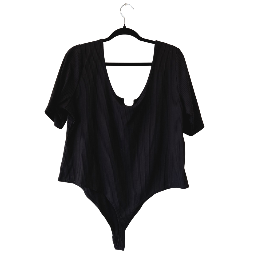 black ribbed bodysuit - 2X