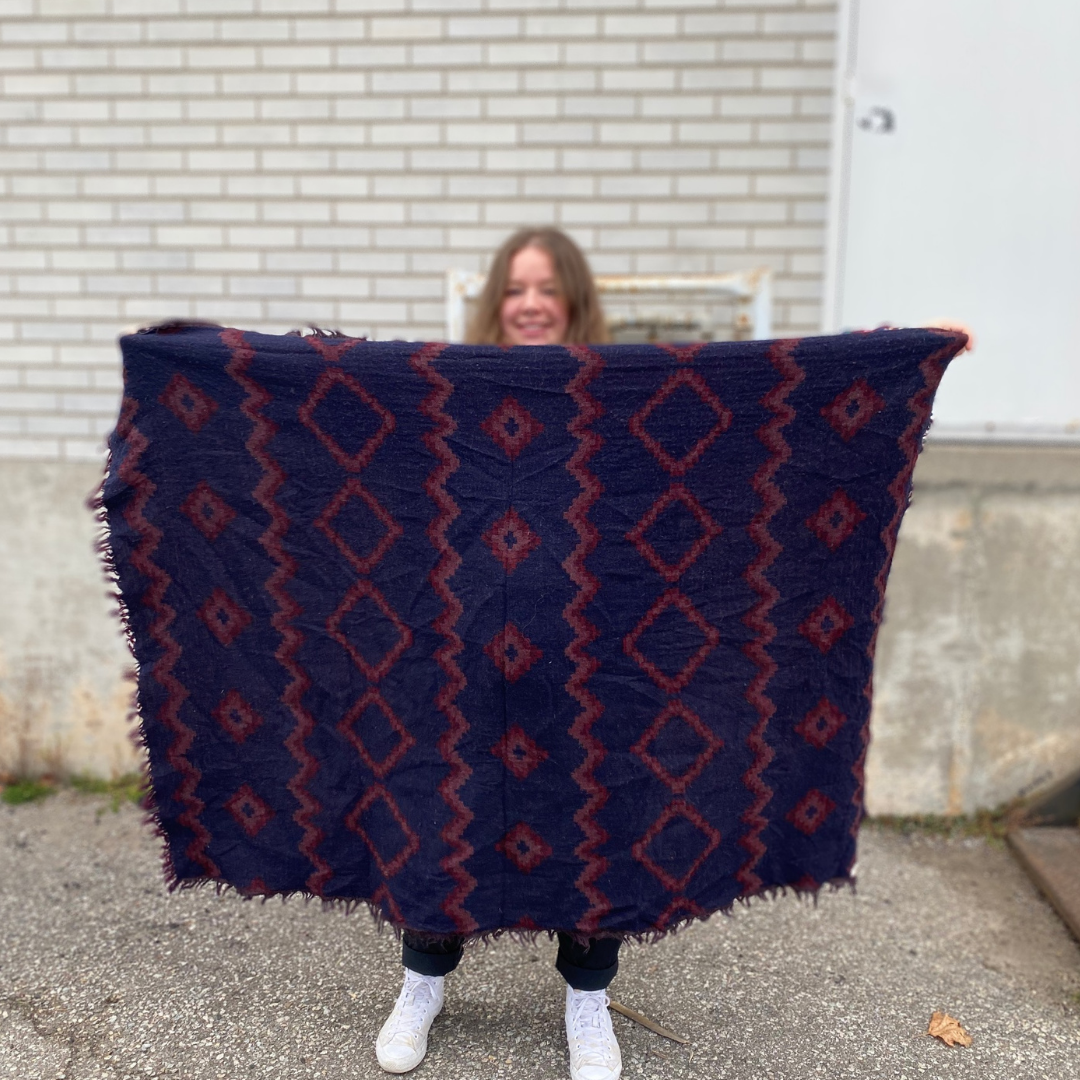 diamond mosaic blanket scarf