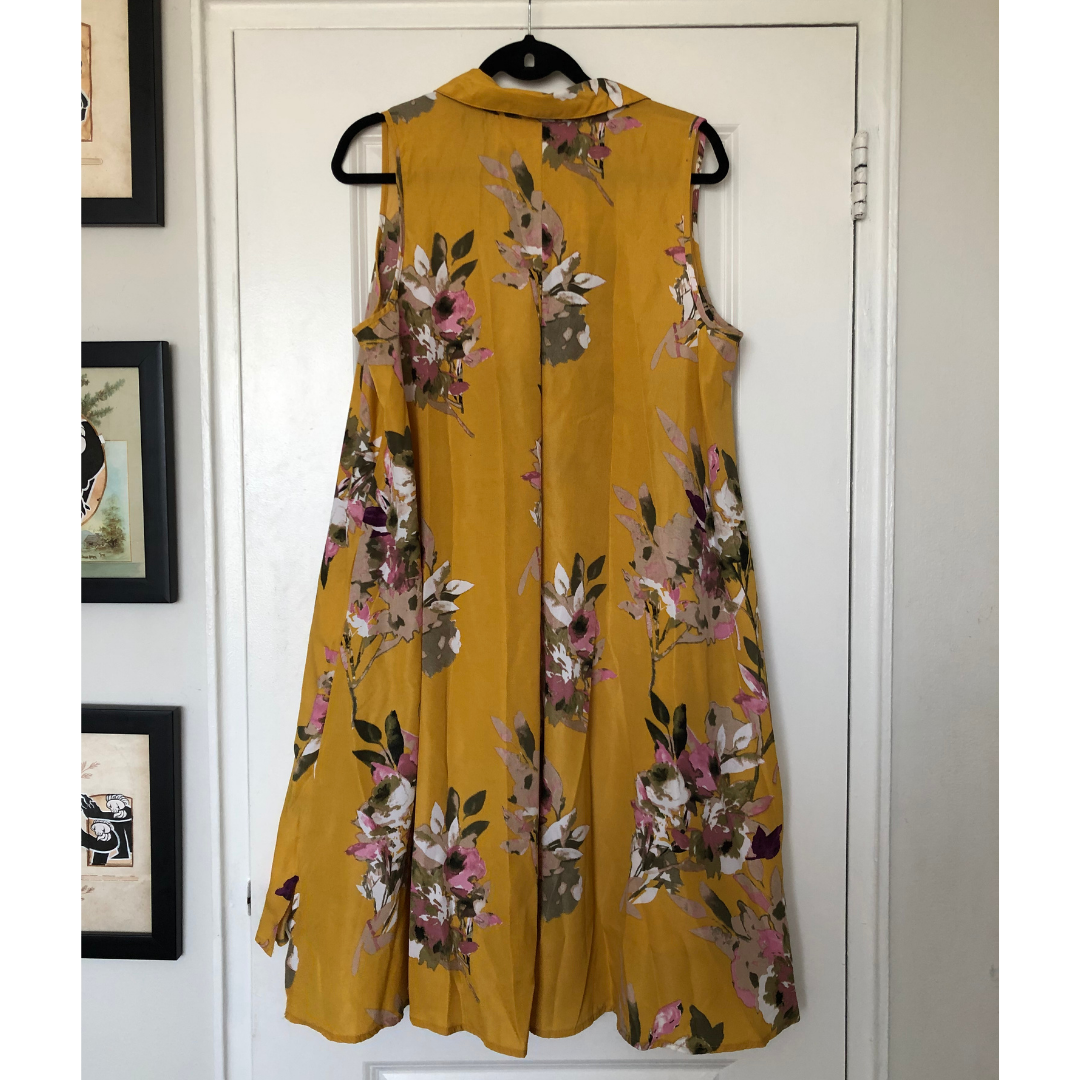 floral mustard tunic - XL