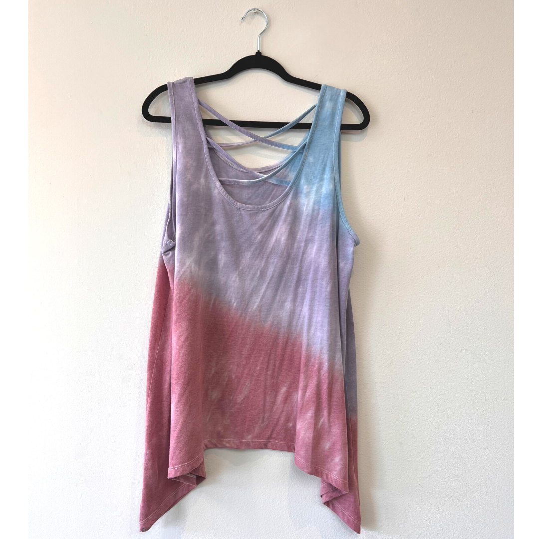 strappy-back moon tie-dye tank-top - 2X