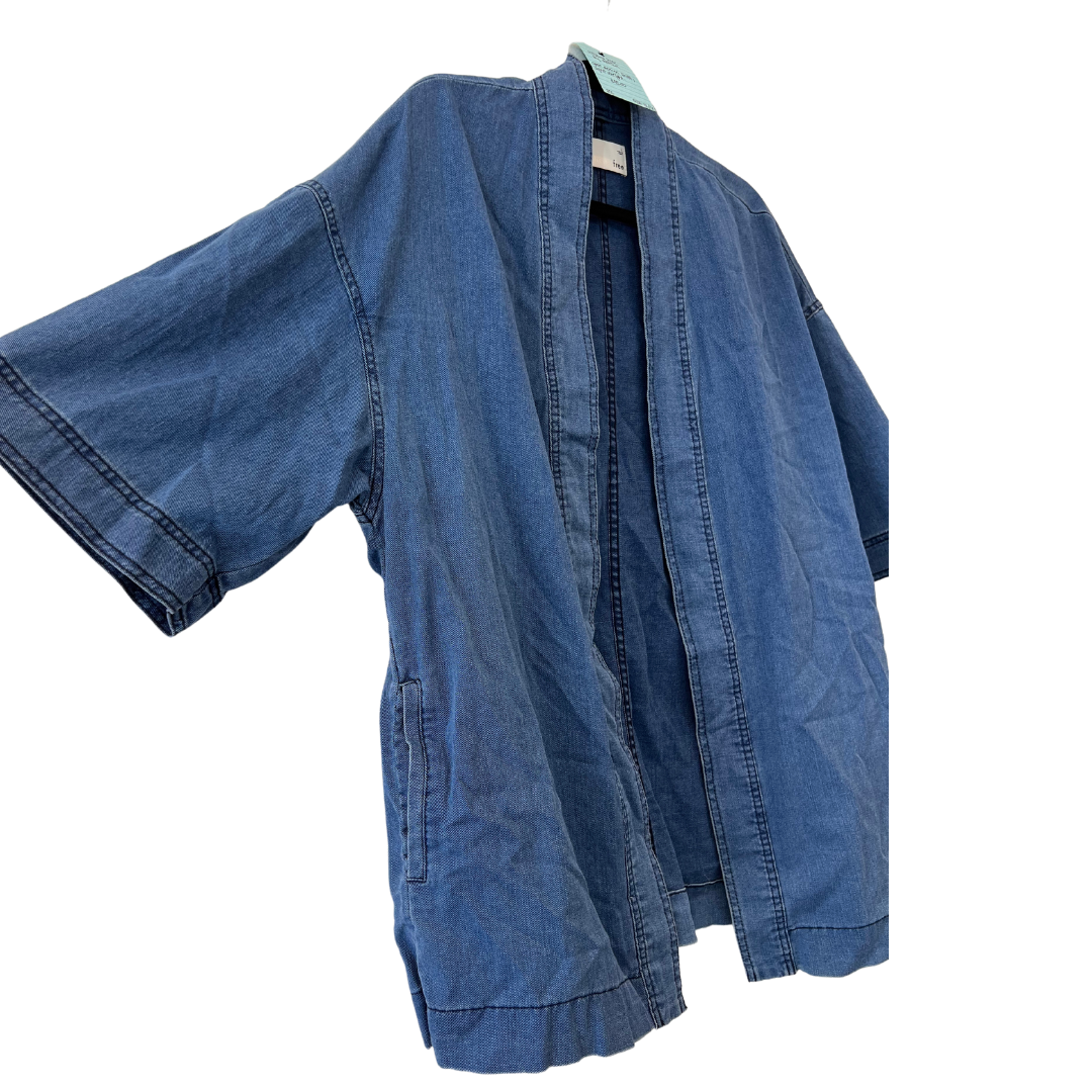 100% cotton denim-blue kimono - 1X