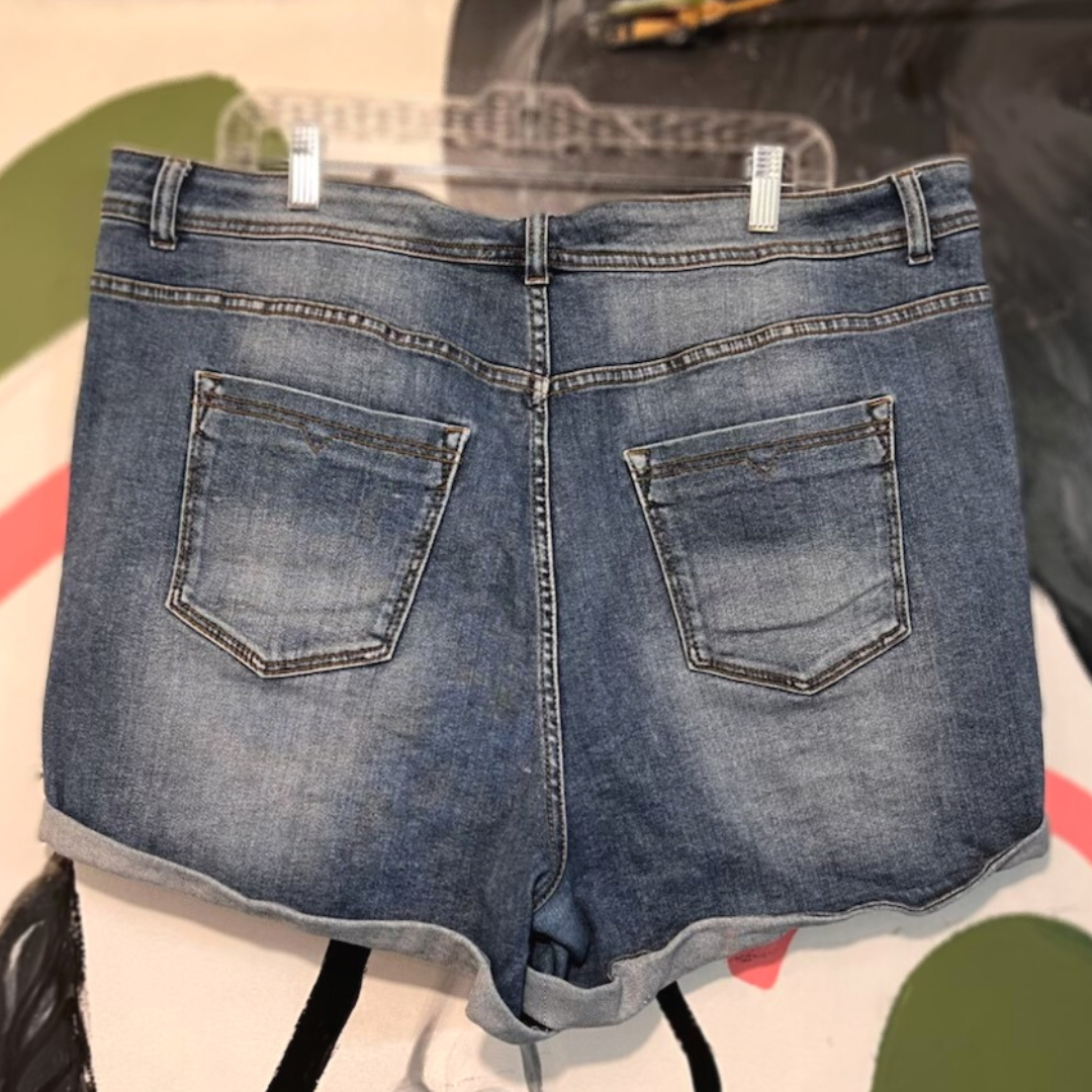 blue jean shorts - US 18