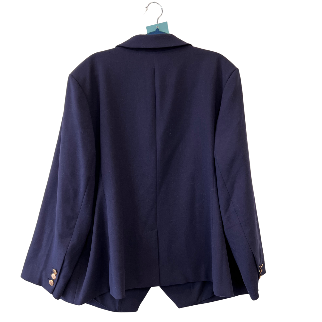 navy military-style blazer with gold buttons - US 26