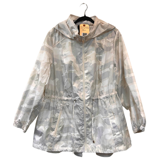 white camo rain coat - 1x