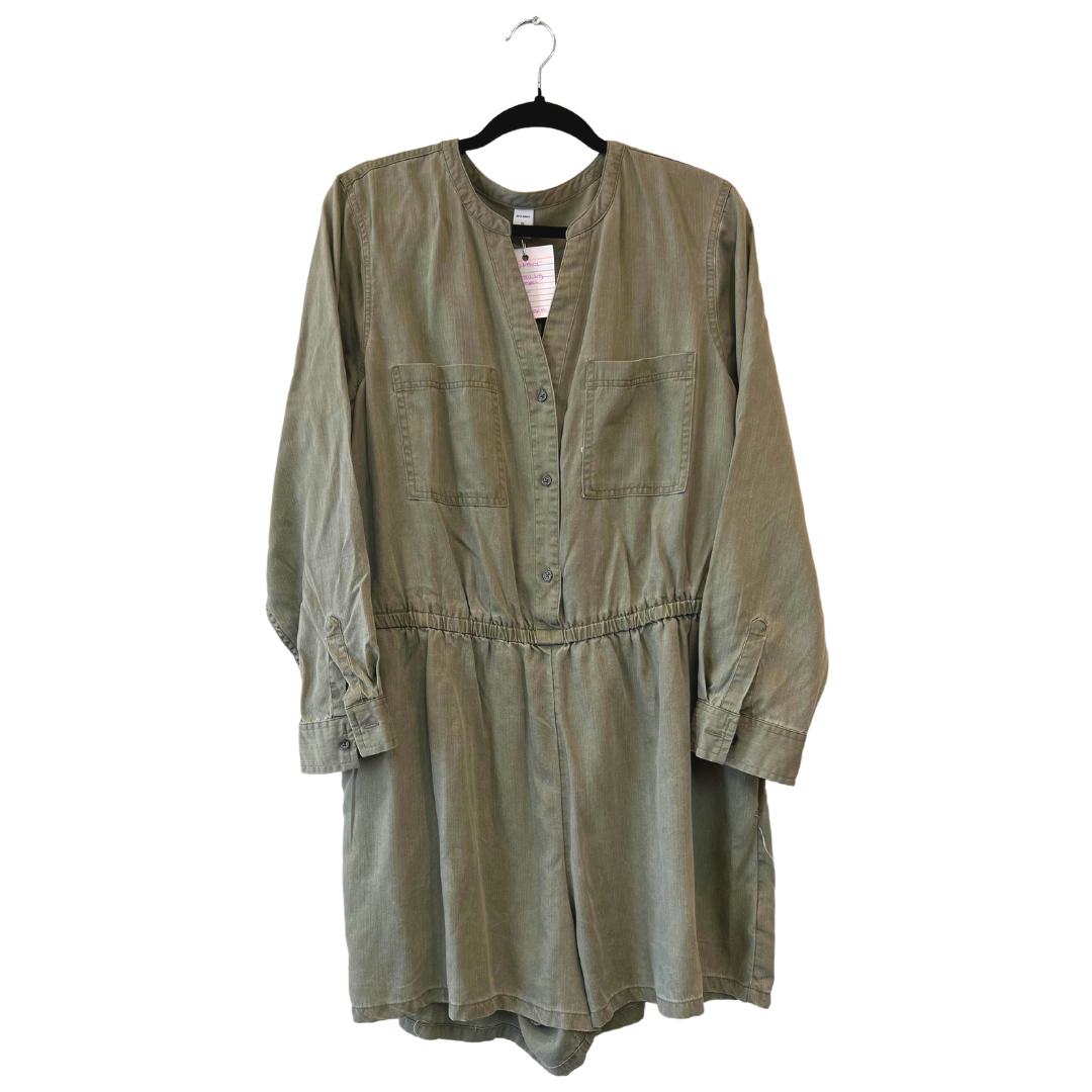 grey-green khaki romper - XL