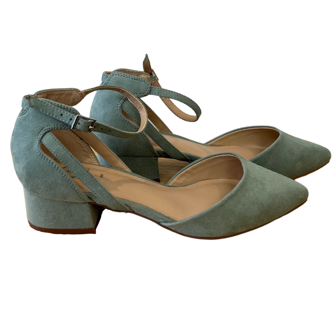 sage green chunky heels - 8.5W
