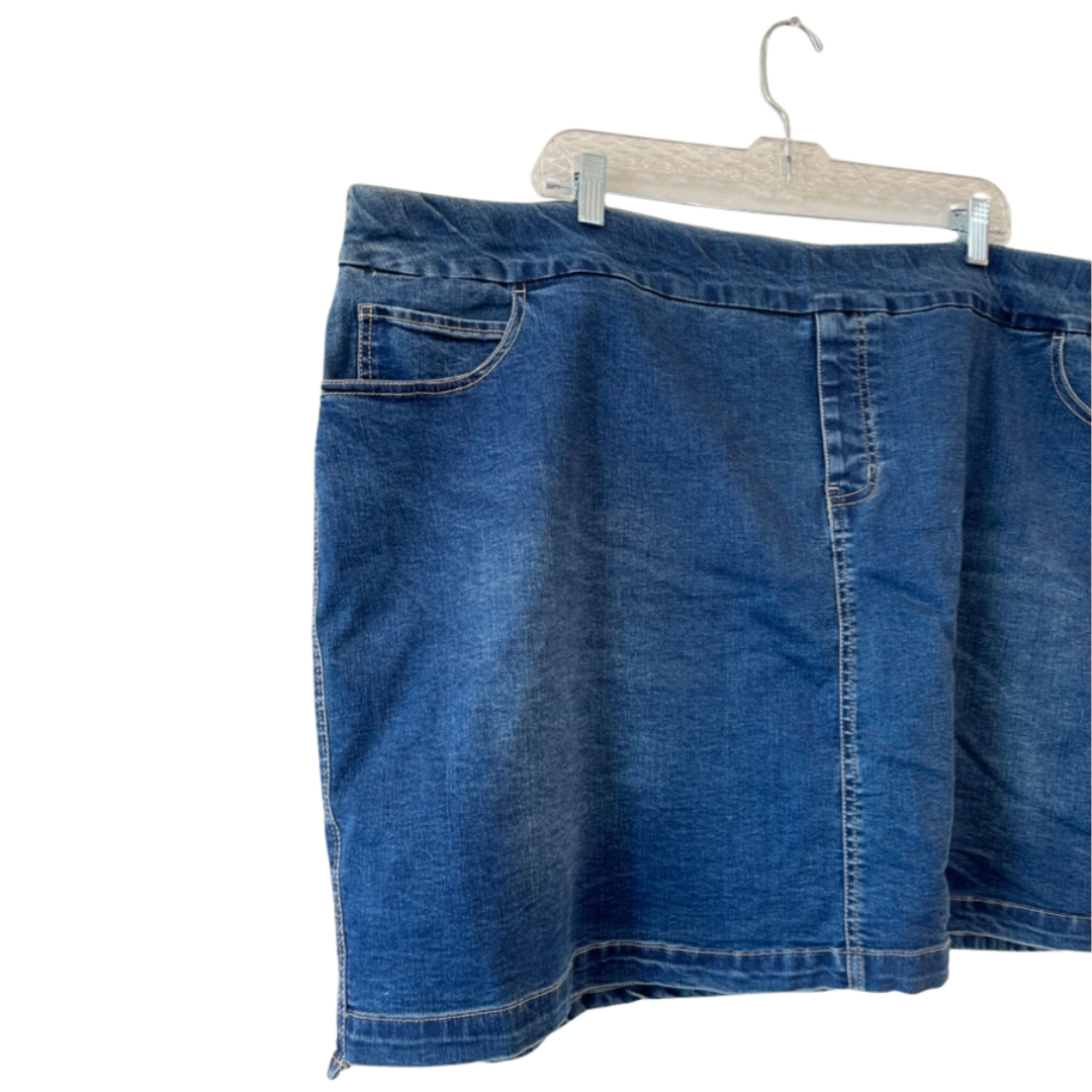 super stretchy denim mini skirt - 4x