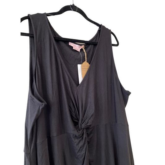 sleeveless stretchy dress w/ knot detail - 4x